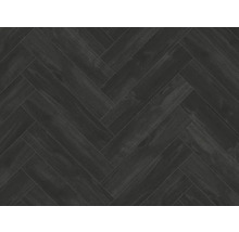 Tmavá podlahová krytina vo vzore rybej kosti