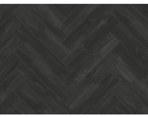 Tmavá podlahová krytina vo vzore rybej kosti