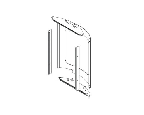 Rozkreslený nákres sprchovacieho kúta