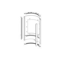 Rozkreslený nákres sprchovacieho kúta s jednotlivými dielmi