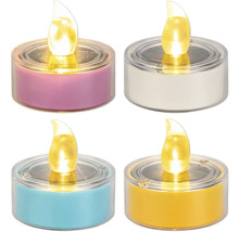 Štyri solárne LED čajové sviečky v rôznych farbách