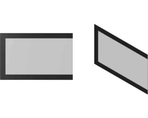 Dve obdĺžnikové zrkadlá s tmavým rámom