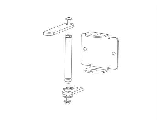 Rozkreslený nákres nábytkového kovania