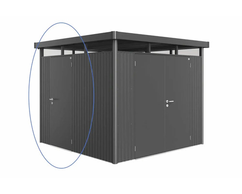 Kovový záhradný domček s dvomi dverami