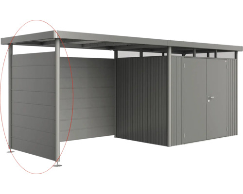 Kovový záhradný domček s rovnou strechou na uskladnenie záhradného náradia