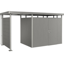 Kovový záhradný domček s posuvnými dverami a strechou