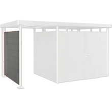 Kovový prístrešok pre auto s bočnou stenou a úložným priestorom