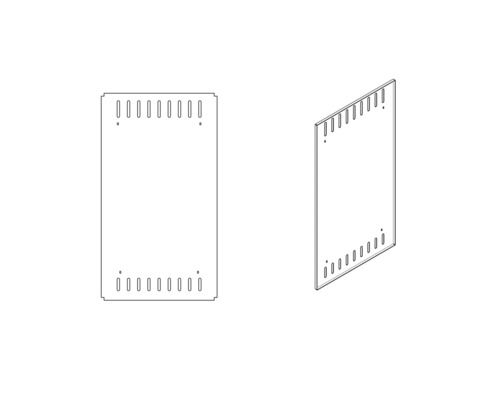 Nákres nábytkového dielu s drážkami