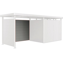 Moderný záhradný domček s posuvnými dverami a dvojkrídlovými dverami