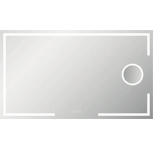 Obdĺžnikové zrkadlo s LED osvetlením a kruhovou zrkadlovou plochou