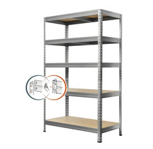 Zásuvný regál s piatimi policami a kovovými prvkami