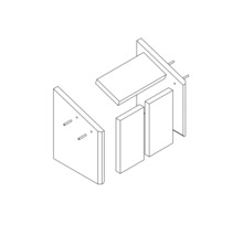Rozkreslený nákres modulárnej konštrukcie nábytku