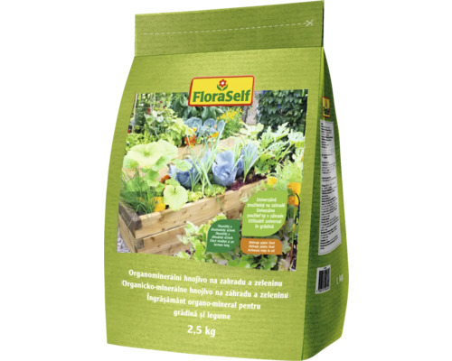 FloraSelf organicko-minerálne hnojivo na záhradu a zeleninu, balenie 2,5 kilogramu