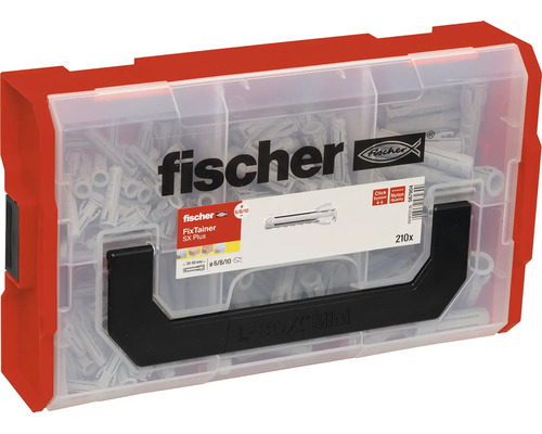Fischer FixTainer SX Plus krabička s hmoždinkami, 210 kusov