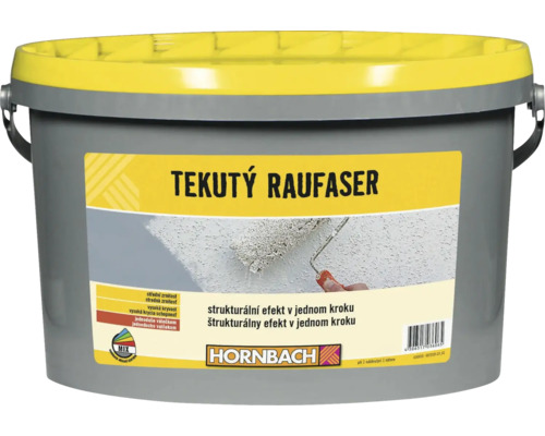 Tekutý raufaser HORNBACH MIX štrukturálny efekt, odtieň na namiešanie Vedro s tekutou tapetou raufaser od spoločnosti Hornbach