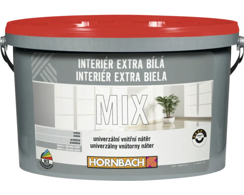 Farba na stenu HORNBACH MIX Interiér extra biela, odtieň na namiešanie Vedro s interiérovou farbou Extra biela od spoločnosti Hornbach
