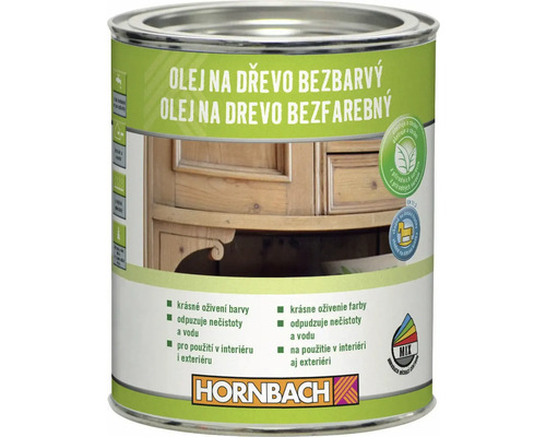 Bezfarebný olej na drevo v plechovke