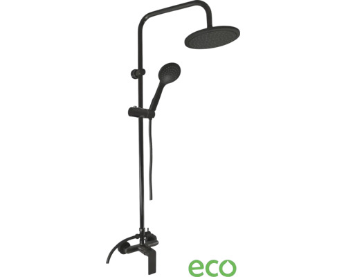 Sprchový systém s pákovou batériou RAV Slezák NL182.5/7CMAT čierna Sprchová batéria s hlavovou a ručnou sprchou