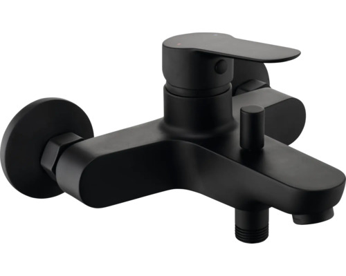 Čierna vaňová batéria s jednou pákou.