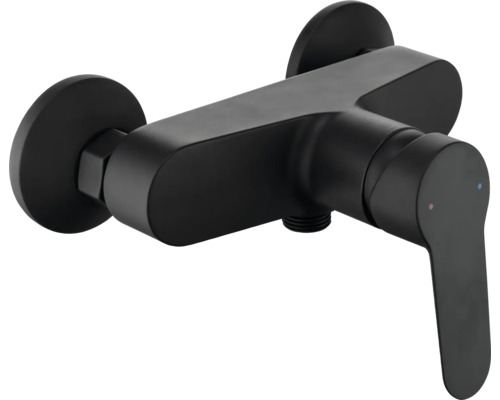 Čierna sprchová batéria na montáž na stenu