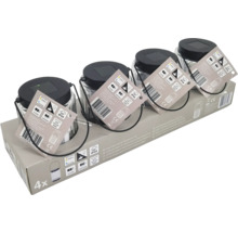 Štyri solárne sklenené lampáše v balení