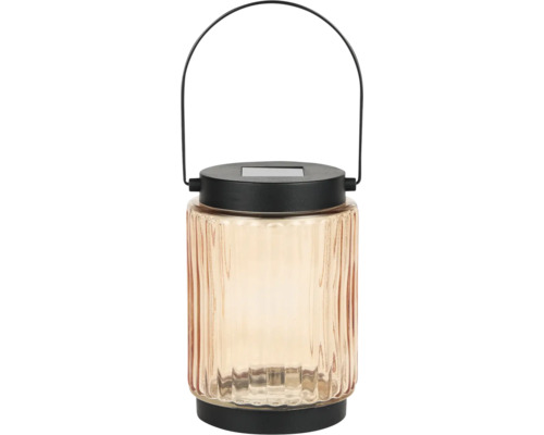 Dekoratívna solárna lampa zo skla s rukoväťou