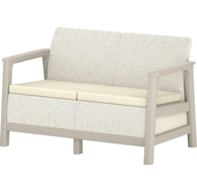 Dvojmiestna záhradná pohovka s opierkami a sedákmi