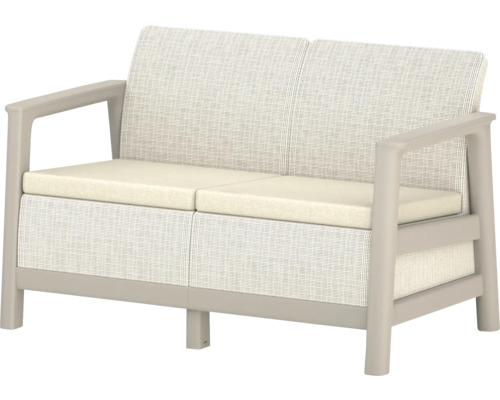 Dvojmiestna záhradná pohovka s opierkami a sedákmi