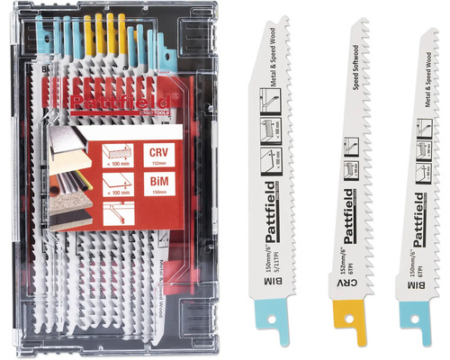 Sada pílových listov Pattfield pre drevo a kov, rôzne varianty