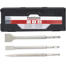 Sada sekáčov Pattfield s tromi sekáčmi SDS Plus v čiernej úložnej krabici