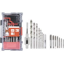 Sada závitníkov a kruhových závitových čeľustí Pattfield s vrtákmi HSS v kufríku