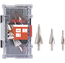 Sada stupňovitých vrtákov Pattfield s priehľadným plastovým puzdrom