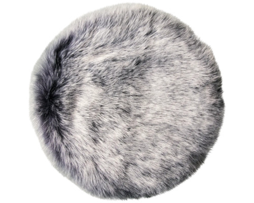 Podsedák ovčia koža umelá Ø35 cm čierna Okrúhly koberec z umelej kožušiny