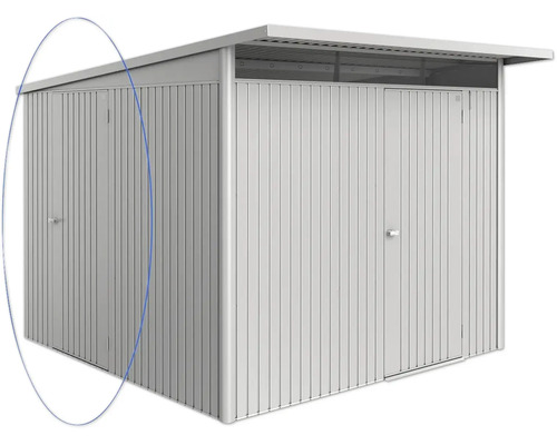 Dvere Biohort AvantGarde Eco Kov strieborná Kovový záhradný domček s dvomi dverami