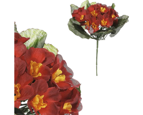 Umelé kvety prvosienky s listami.