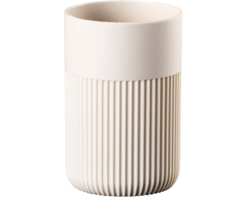 Keramický pohár na zubné kefky s rebrovaným povrchom