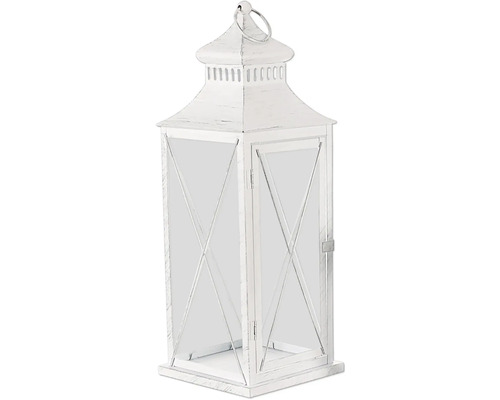 Dekoratívna biela kovová lampa na vnútorné použitie