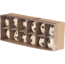 Balenie desiatich béžových dekoračných vajíčok s tmavými škvrnami