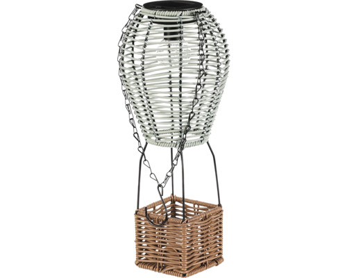 Dekoratívna solárna lampa v tvare teplovzdušného balóna s košom