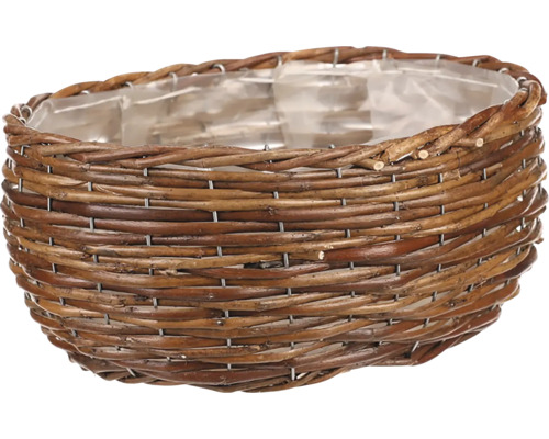 Obal na kvetináč prútený oválny 25 x 32 x 14 cm Košík na kvetináč z vŕby