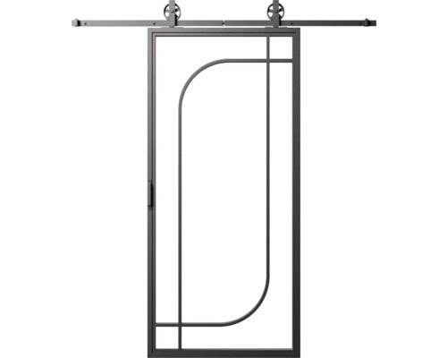 Kovové posuvné dvere s koľajnicou a rukoväťou