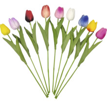 Umelé tulipány v rôznych farbách