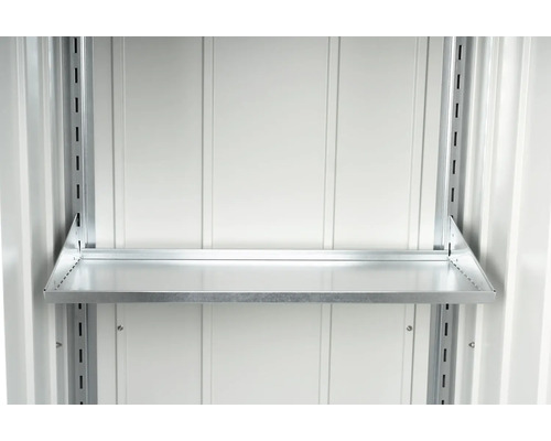 Kovová polica pre záhradný domček