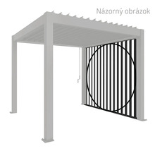 Pergola s lamelovou stenou pre tienenie a ochranu pred vetrom