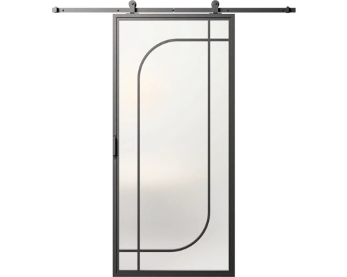 Posuvné dvere so sklom a kovovým rámom