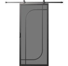 Posuvné dvere s kovovým rámom a kovaním