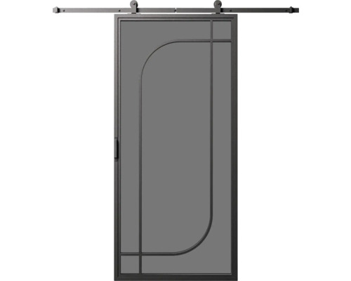 Posuvné dvere s kovovým rámom a kovaním