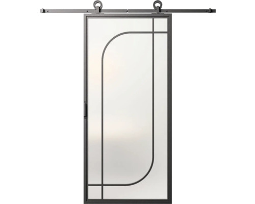 Sklenené posuvné dvere s kovaním a kovovým rámom