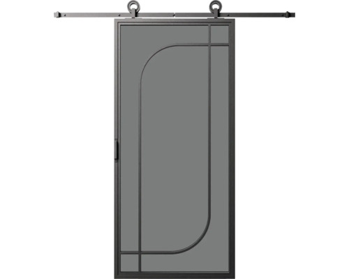 Posuvné dvere so sklenenou výplňou a kovaním