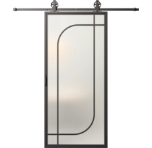 Posuvné dvere so sklom a kovaním